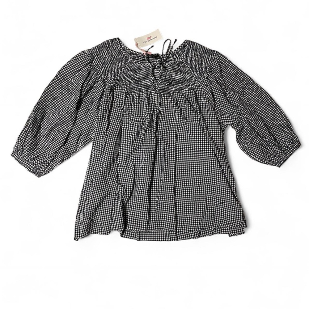 Vineyard Vines Gingham smocked top